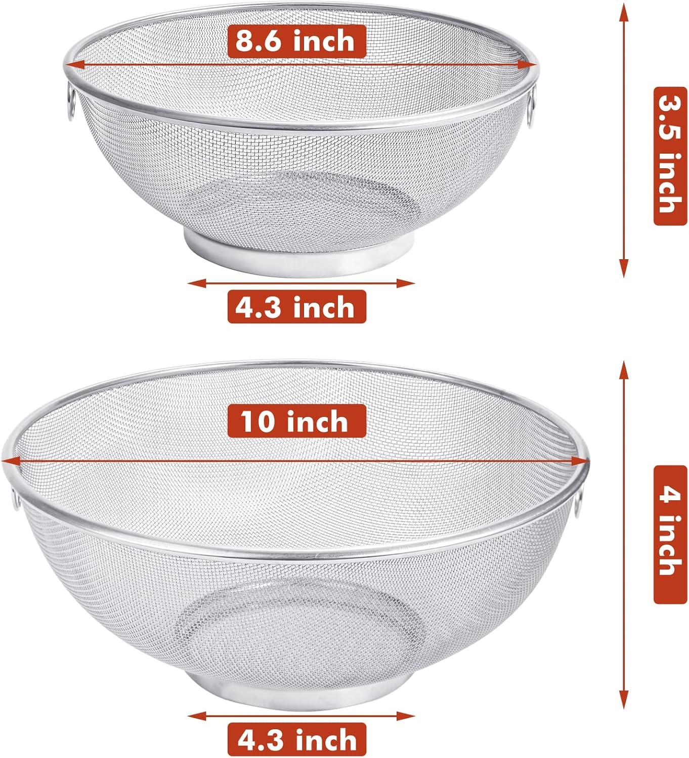 Stainless Steel Mesh Colander Set with Handles, 2-Piece