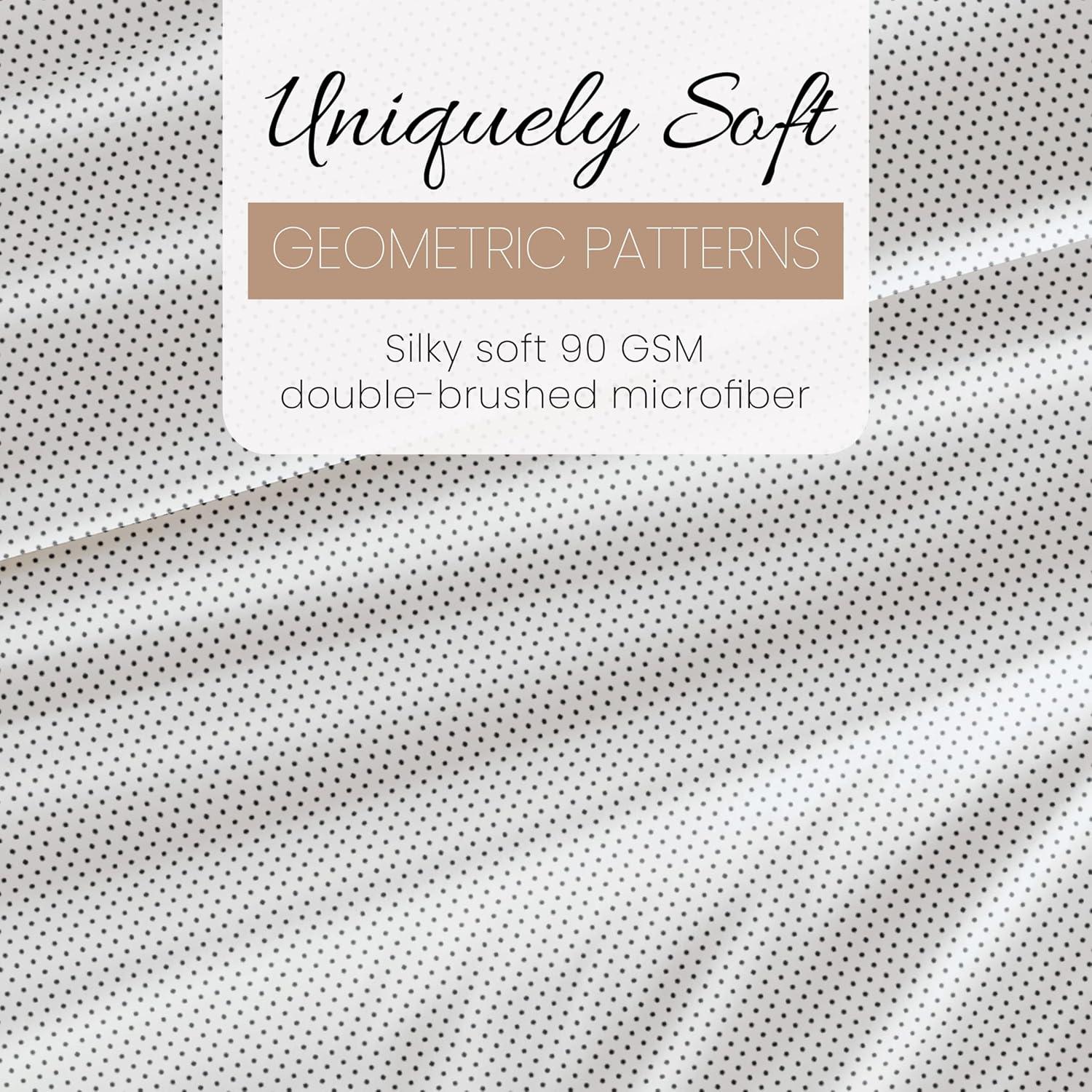 Linen Market Double-Brushed Patterned Microfiber Queen Sheet Set 4 Piece – Oeko-TEX Certified Ultra Soft & Wrinkle-Free - 16" Deep Pocket Sheets - Easy Care Queen Size - Stippled Gray