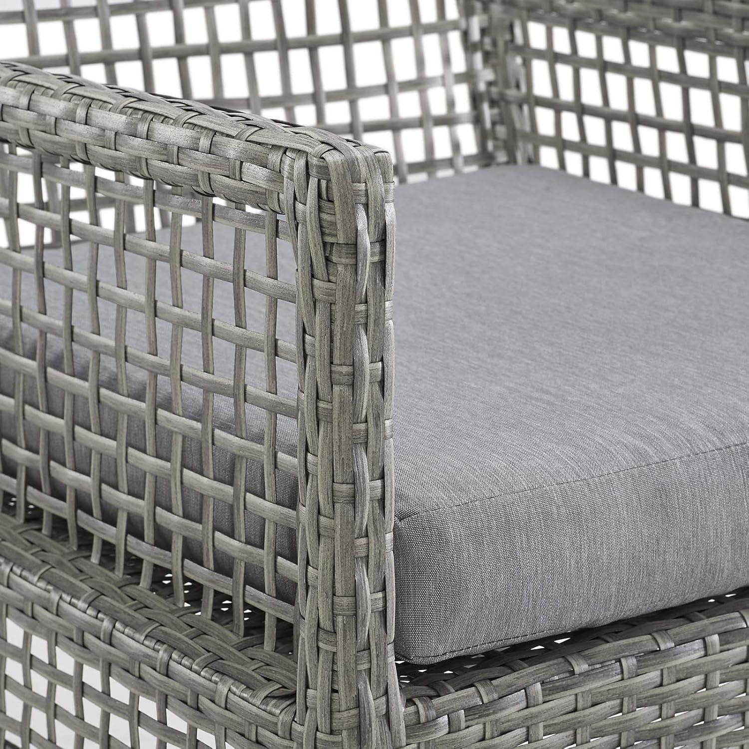 Modway Aura Outdoor Patio Wicker Rattan Dining Armchair - Gray Gray