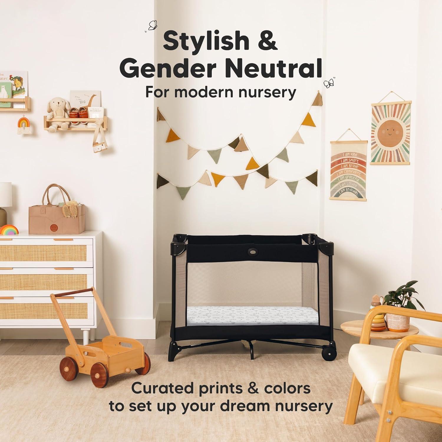 KeaBabies 2-Pack Isla Mini Crib Sheets, Pack and Play Sheets Fitted, Pack N Play Sheets, Fitted Crib Sheet (Rust)