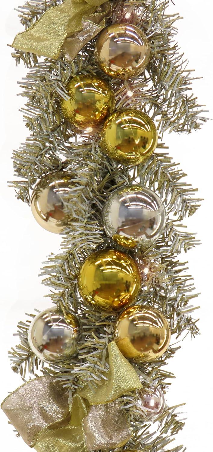 9' Prelit Gold Ornament Metallic Garland - National Tree Company