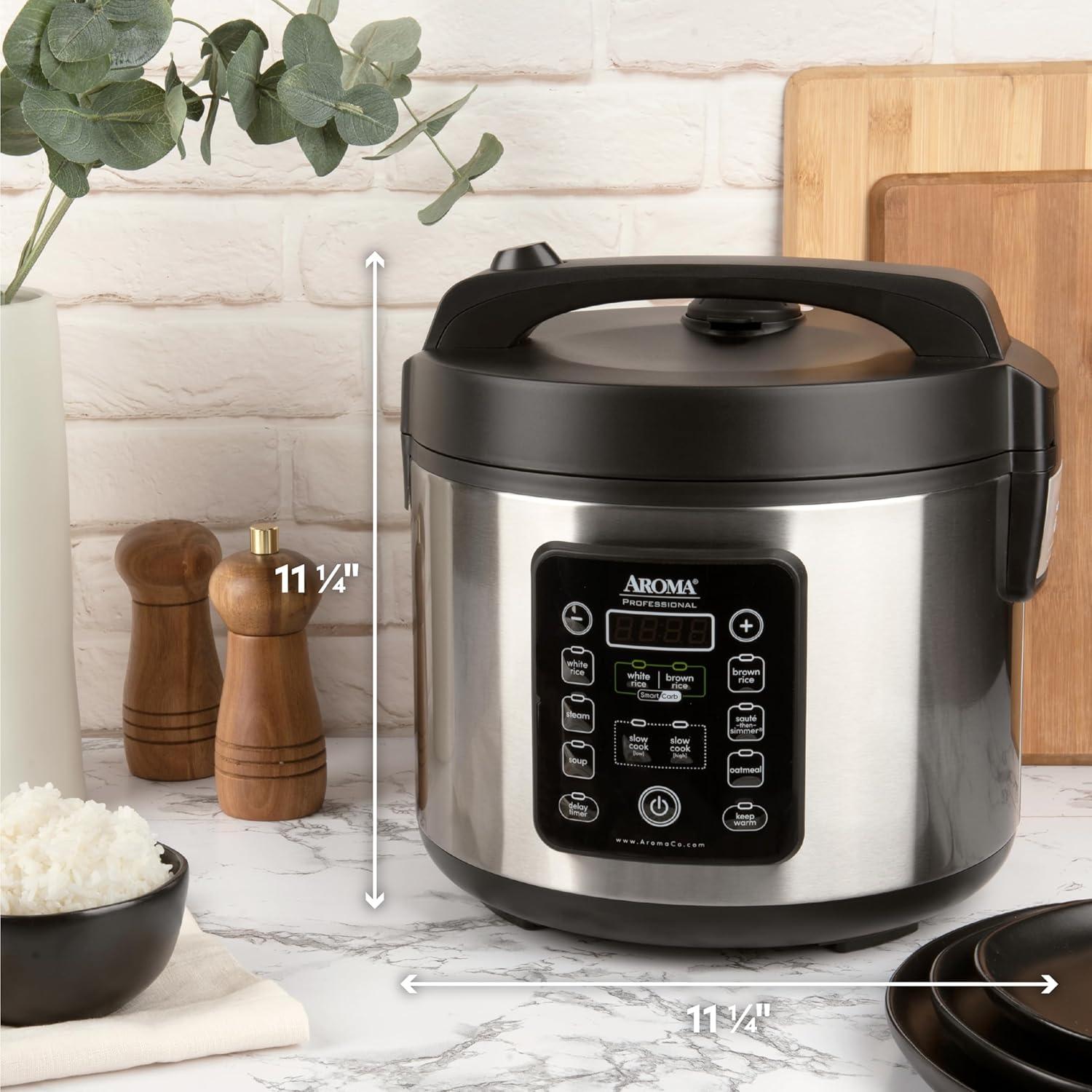 Aroma SmartCarb® 10-Cup (Uncooked) / 20-Cup (Cooked) Cool Touch Rice Cooker, Stainless Steel, 5 Qt & Reviews | Wayfair