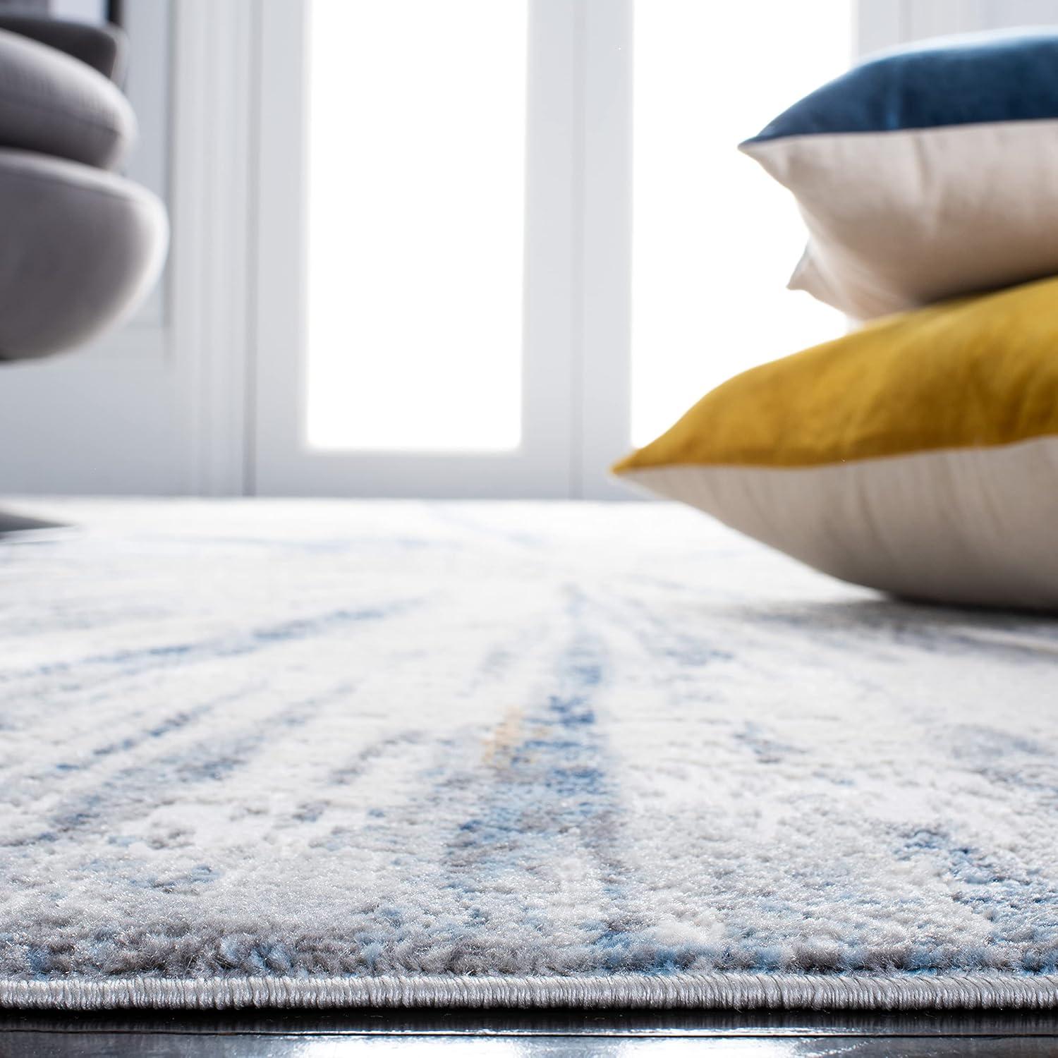 Amelia ALA449 Power Loomed Indoor Area Rug - Grey/Blue - 4'5"x6'5" - Safavieh