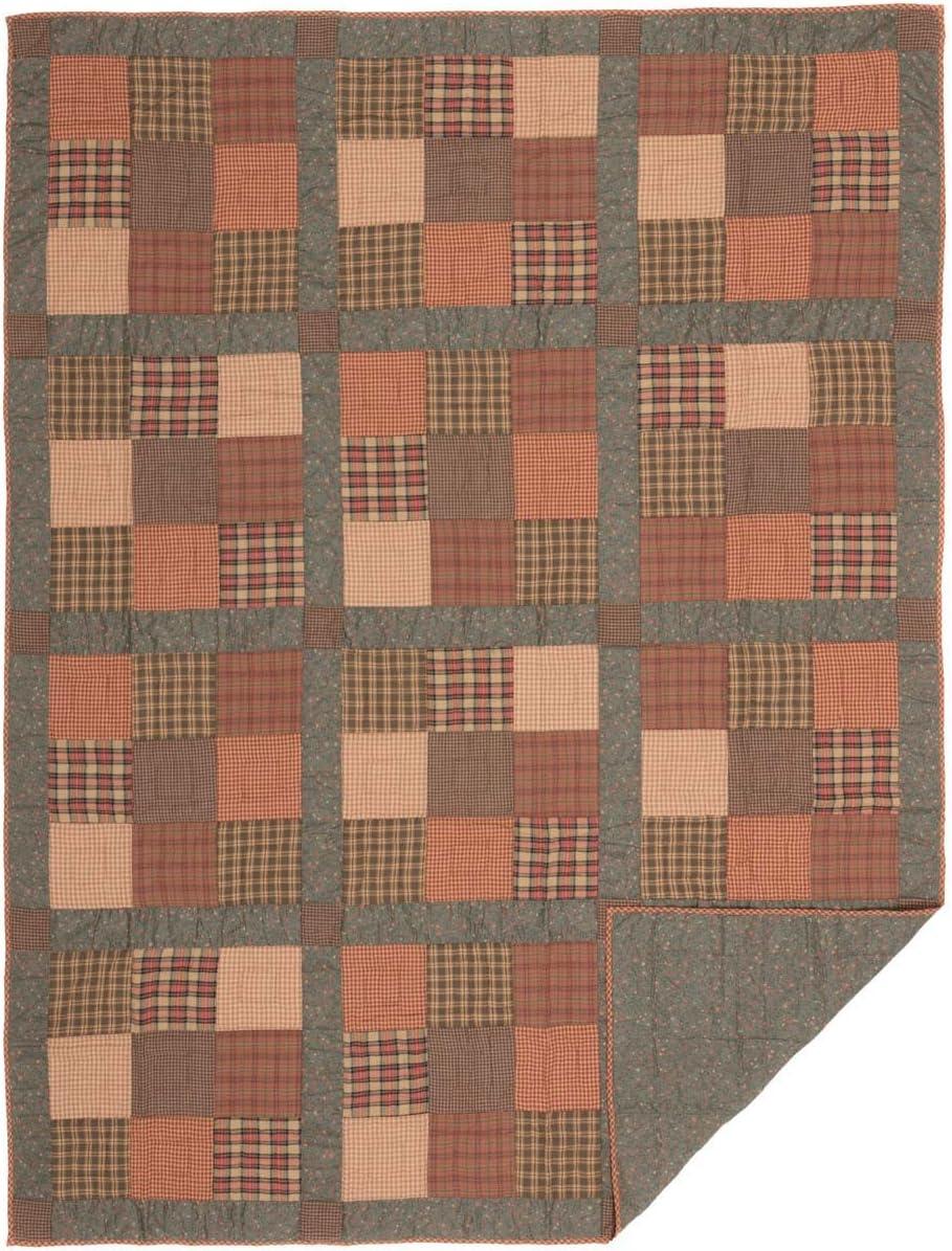 VHC Brands Crosswoods Farmhouse / Country Cotton Patchwork Quilt