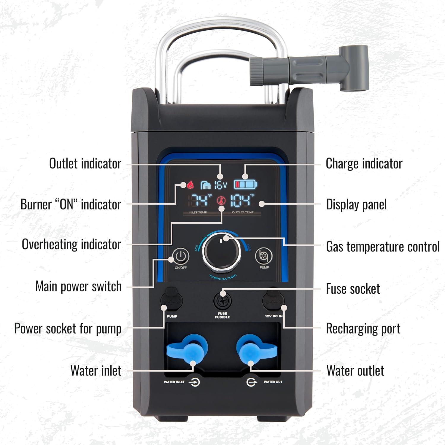 Hike Crew Portable Shower with Shower Head Attachment