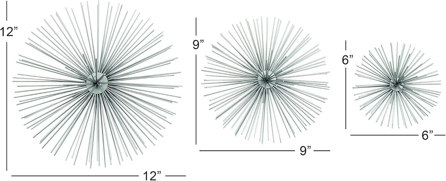 Metal 3D Short Spike Starburst Home Wall Decor