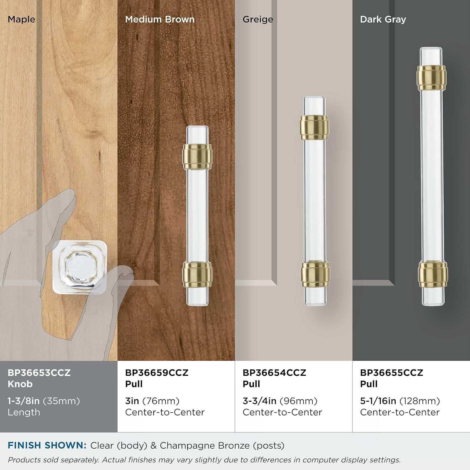 Glacio 1 3/8" Length Square Knob