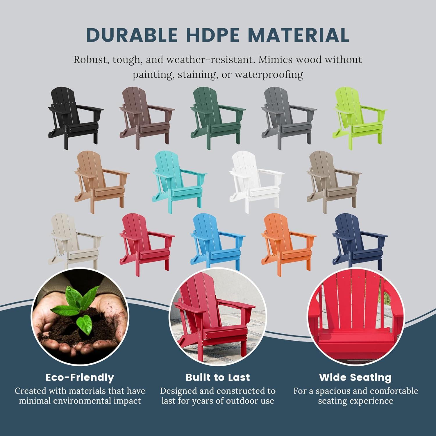 Red Poly Adirondack Outdoor Folding Armchair Set of 2