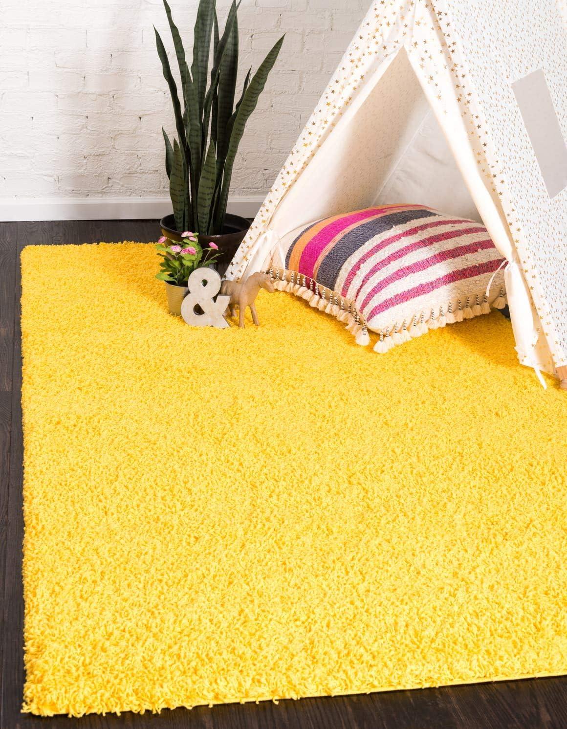 Reversible Tuscan Sun Yellow & Blue Shag Rug 9' x 12'