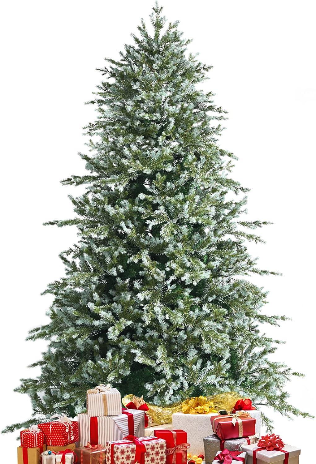 Resenkos Christmas Tree,Home Party Christmas Tree Decorations,8 Feet Hinged Artificial Christmas Spruce Tree with Mixed PE and PVC Tips