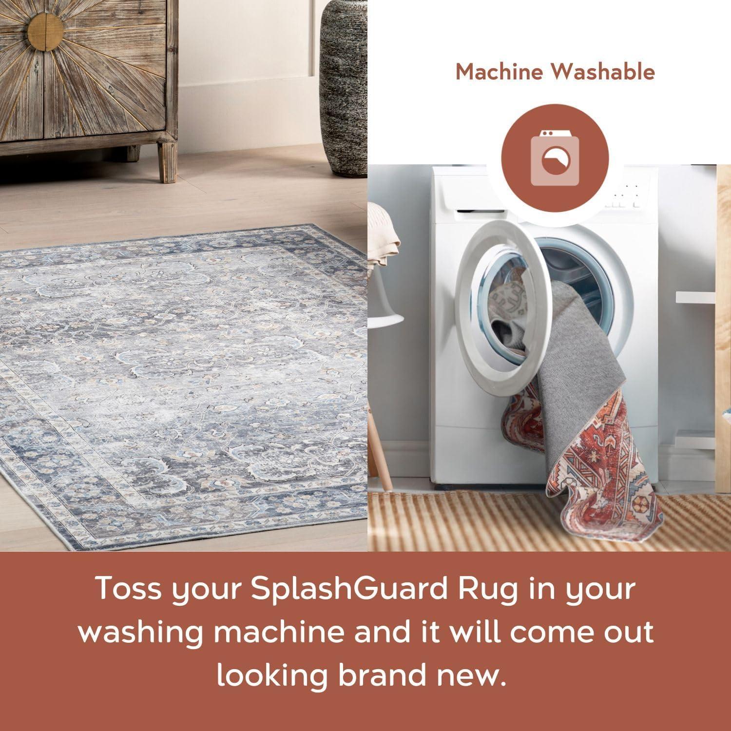 Nuloom Sia SplashGuard Vintage Floral Machine Washable Area Rug, 2' x 3', Sia Beige