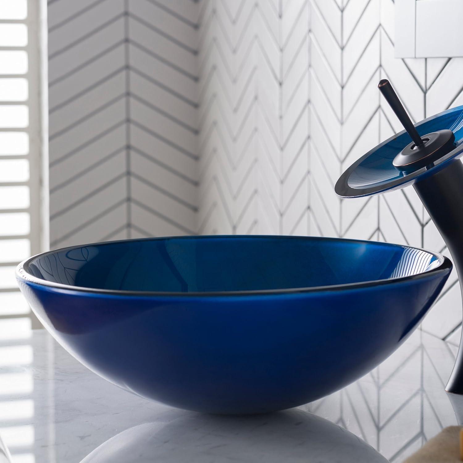 Irruption Glass Circular Vessel Bathroom Sink