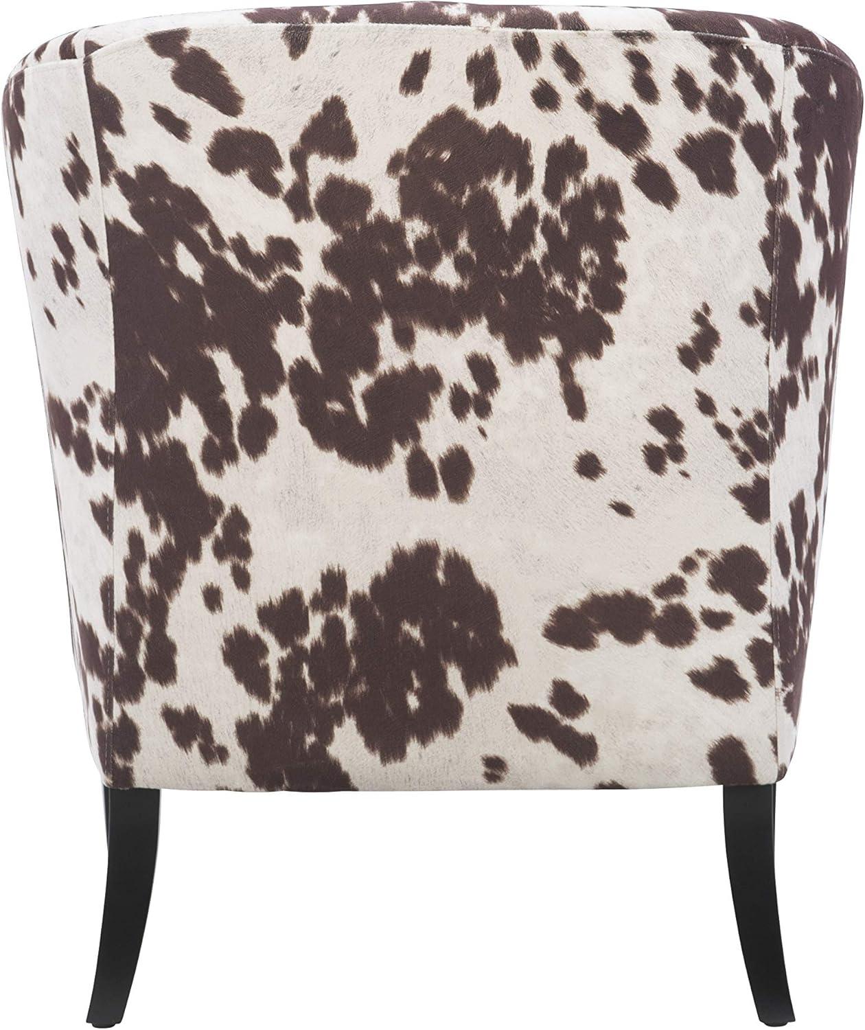 Simon Modern Barrel Club Chair: Udder Madness Pattern, Microfiber - Linon
