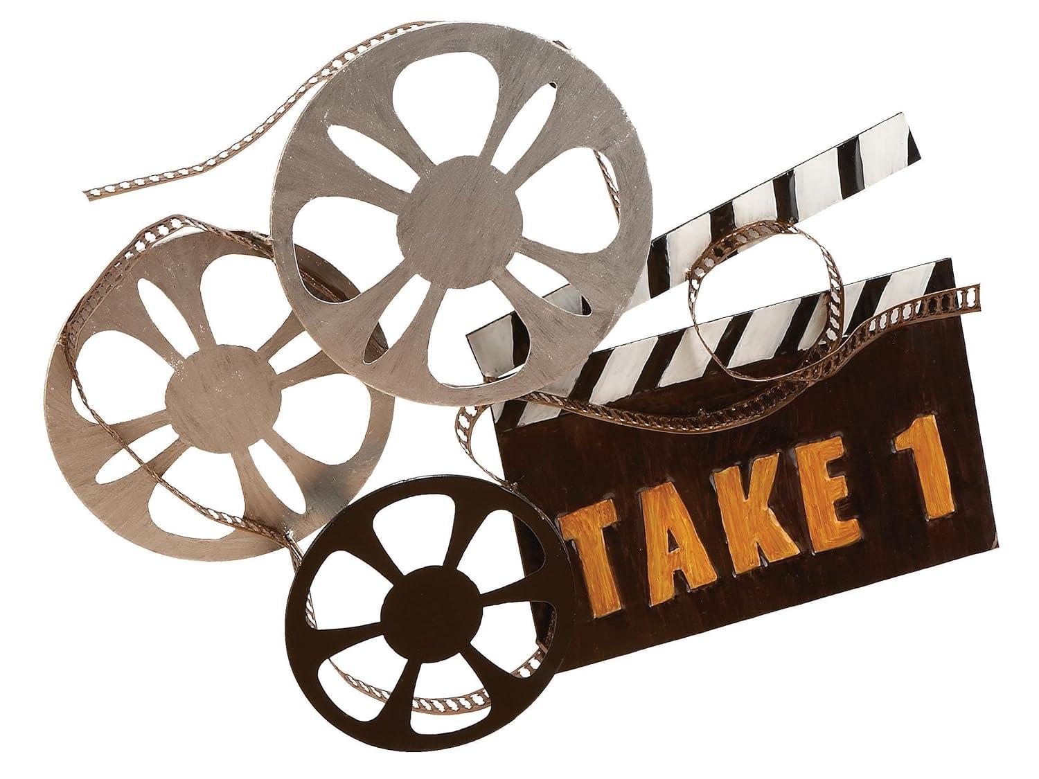 DecMode Black Metal Reels Film Wall Decor