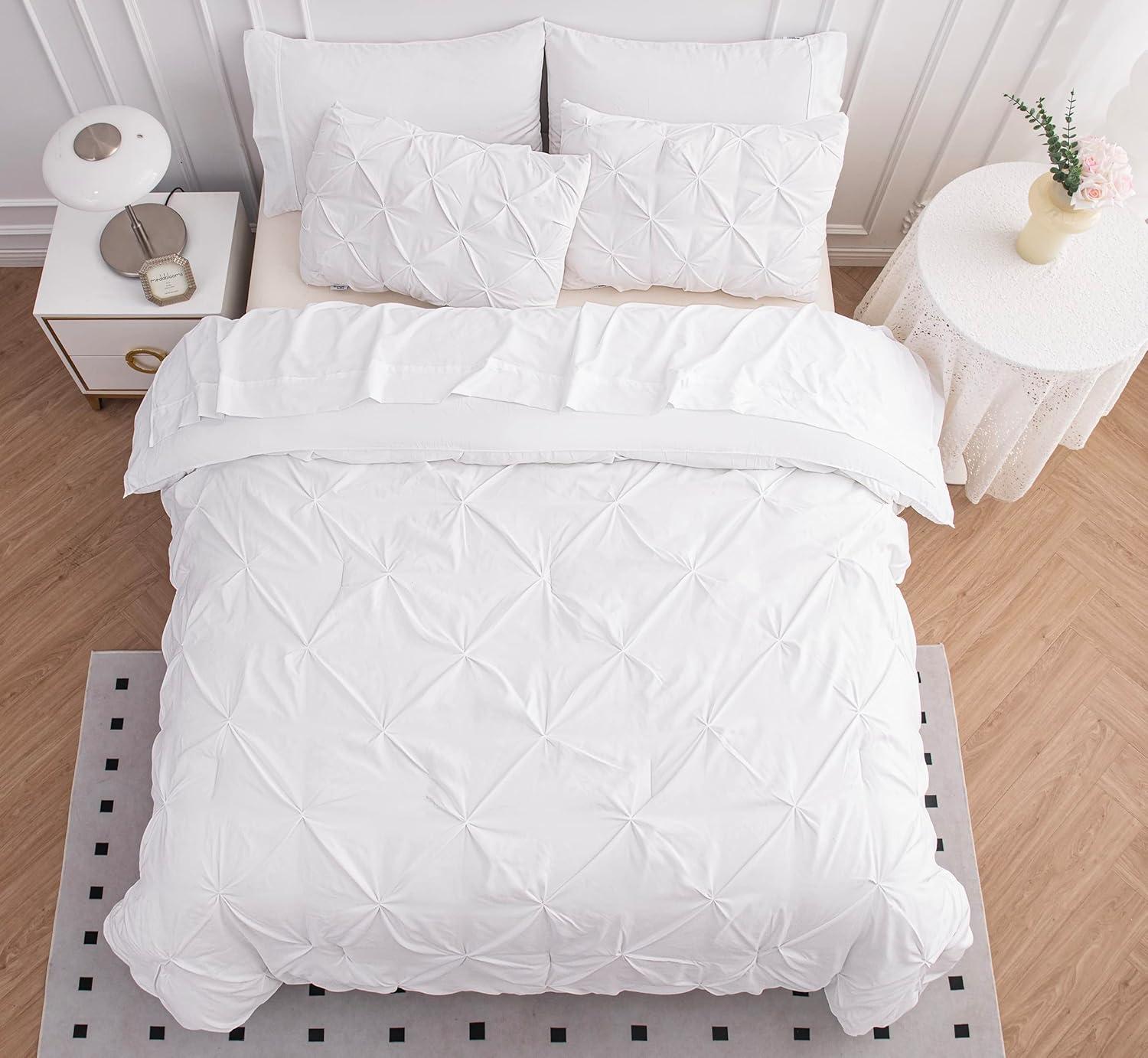 Nestl Bed-in-A-Bag Pleated Comforter Set with Bed Sheets