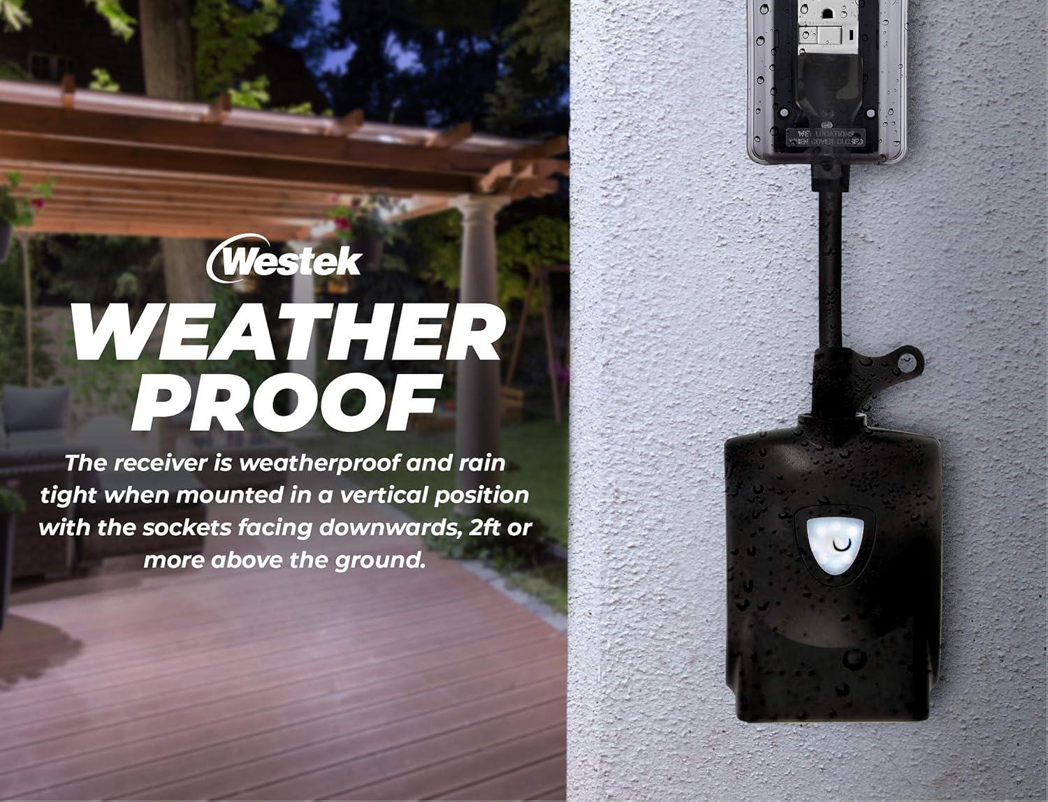 AmerTac RFK306LC Outdoor Wireless Remote & Plug-In Receiver Kit, Black
