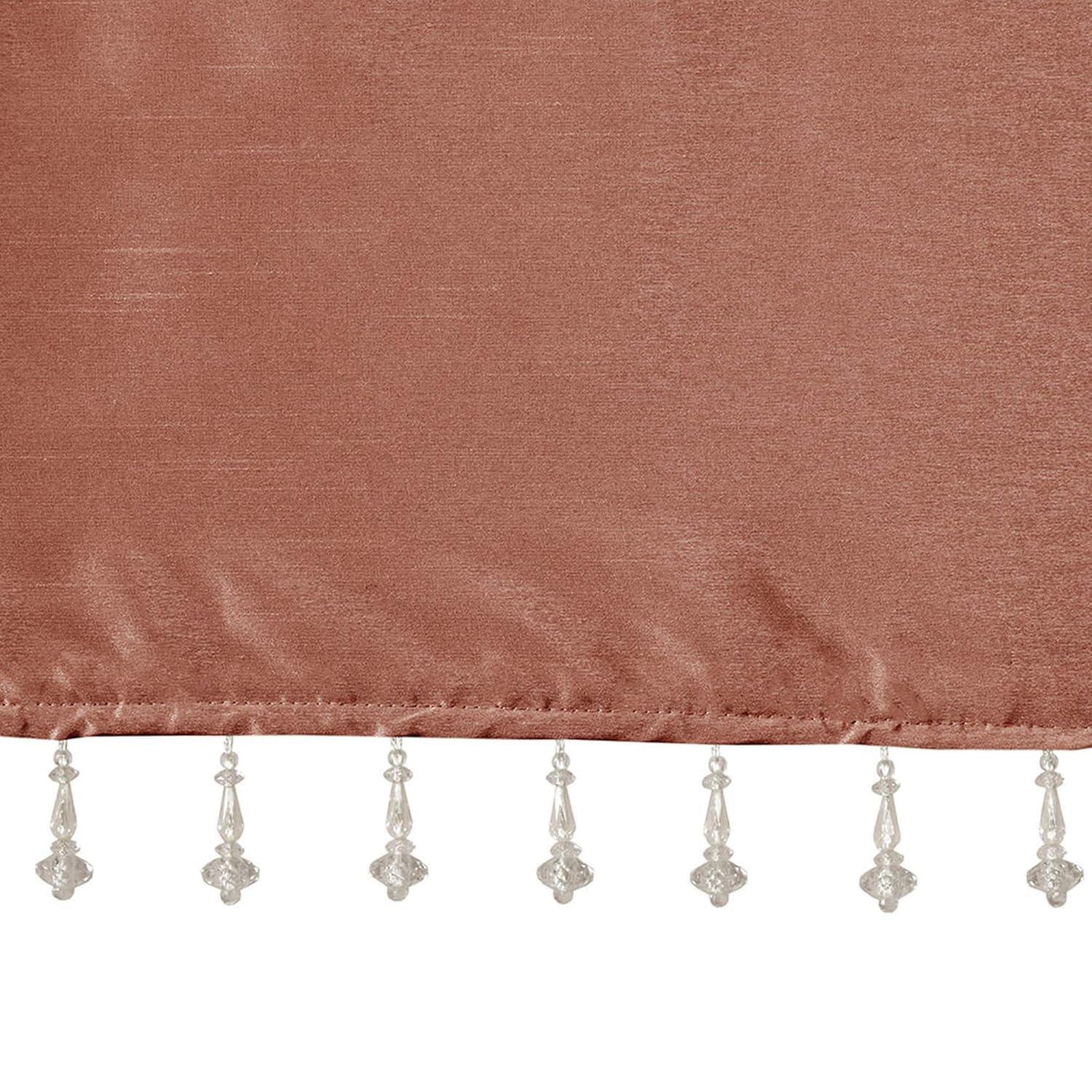 Madison Park Emilia Lightweight Faux Silk Single Valance with Beads