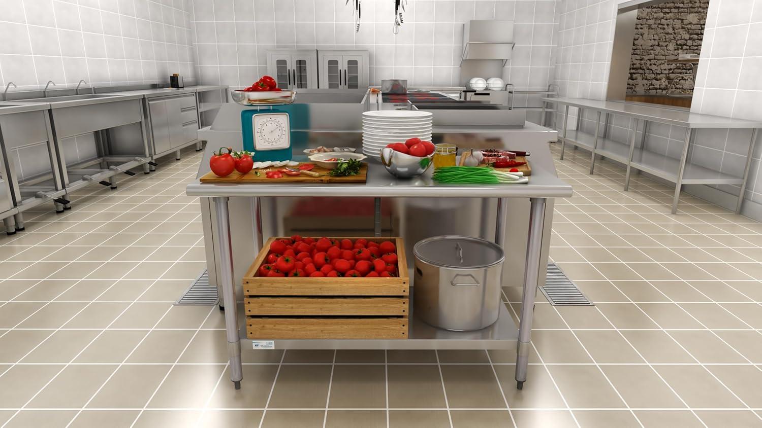 KoolMore 24" x 48" Stainless Steel Work Table with Casters