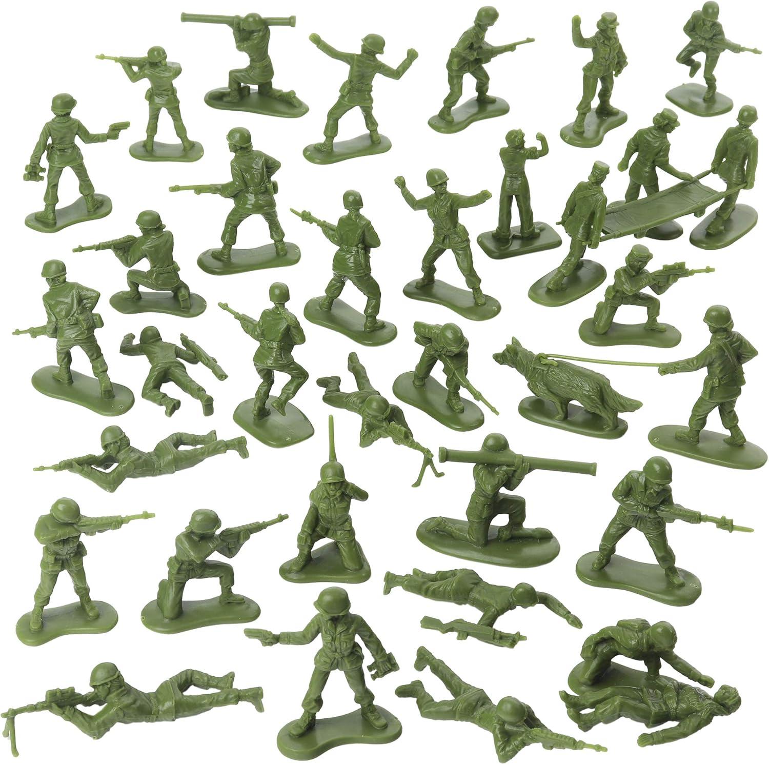 BMC Plastic Army Women - 36pc OD Green Female Soldier Figures - Made in USA