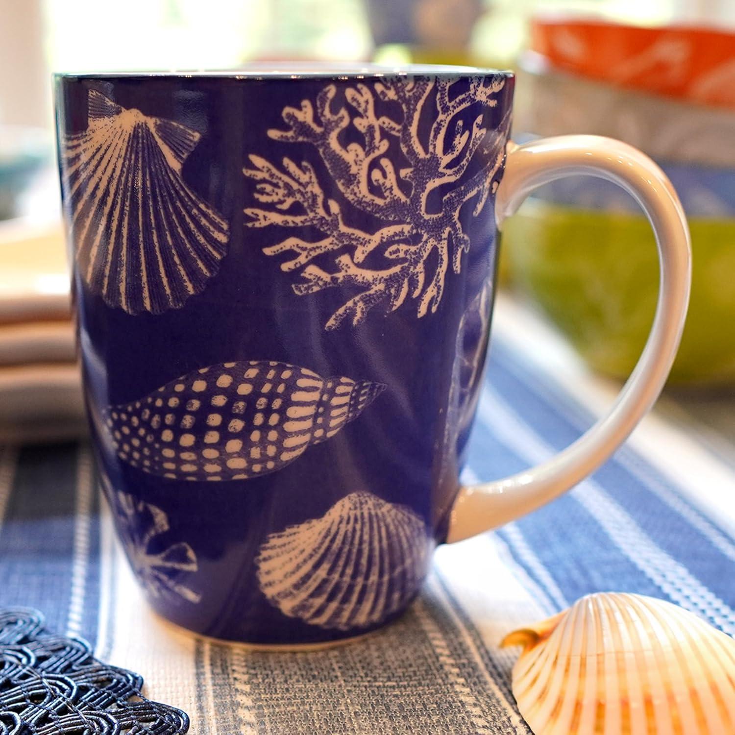 Certified International Seaside Set of 6  Mugs 6 asst 4.75in x 3.25in x 4.25in 14 oz (Set of 6)