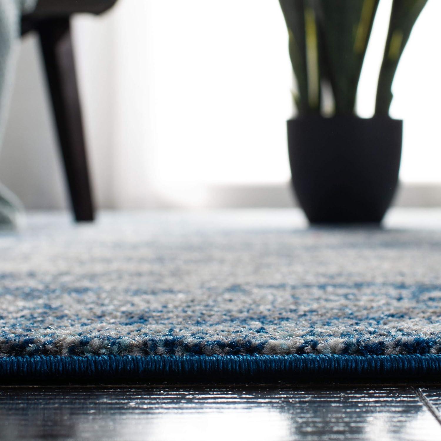 Evoke EVK272 Power Loomed Indoor Area Rug - Navy/Ivory - 6'7"x9' - Safavieh