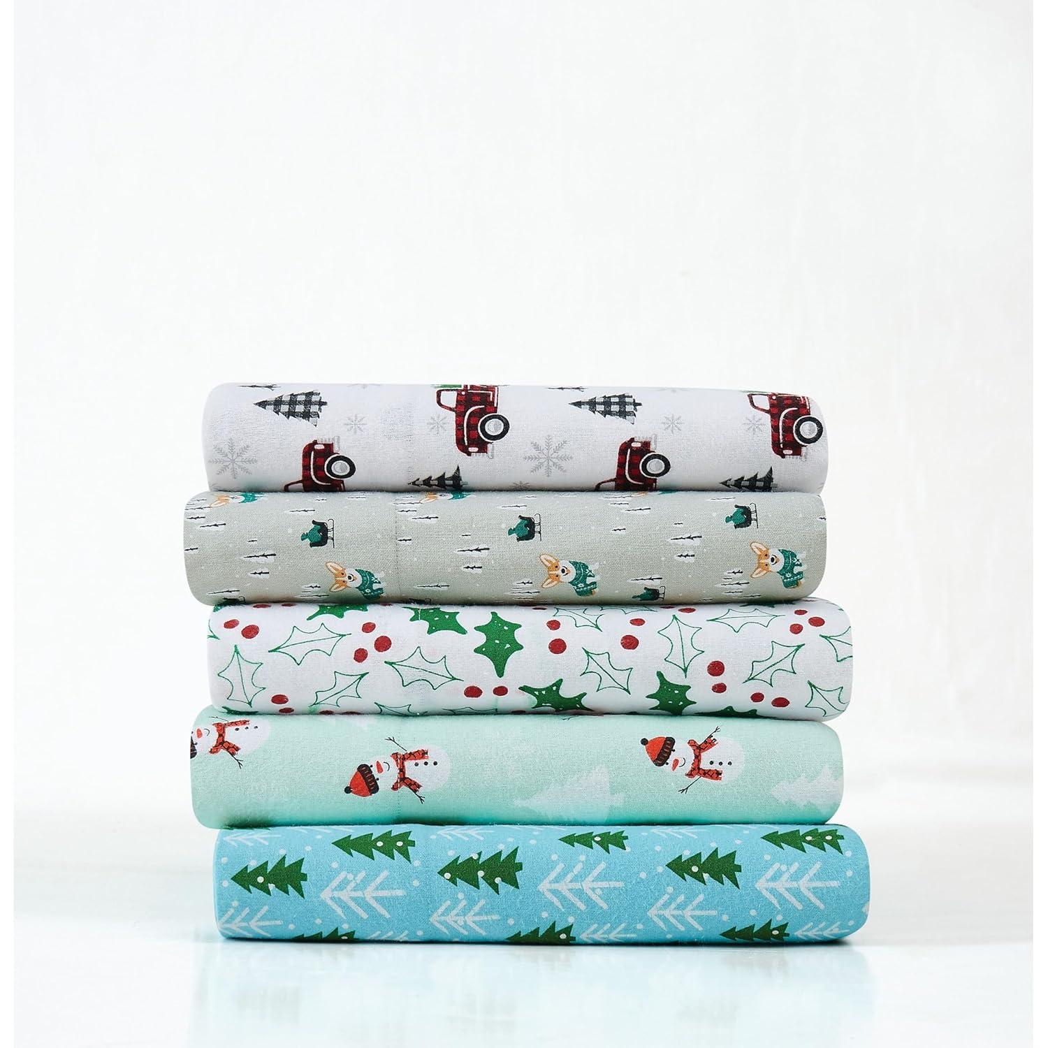 Truly Soft Solid Blue Flannel Sheet Set