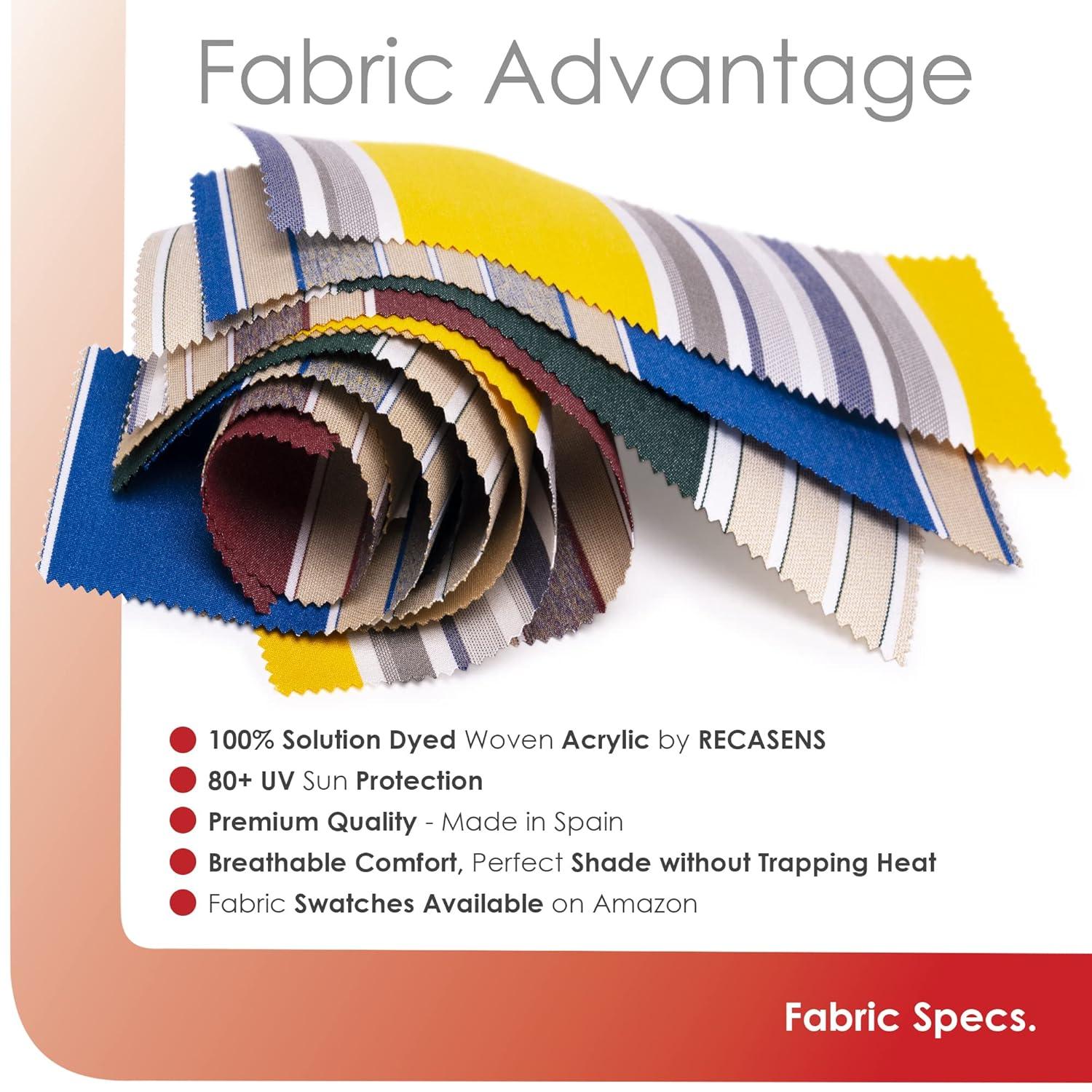 Advaning 10.5'' Fabric, Metal Cover Retractable Patio Awning