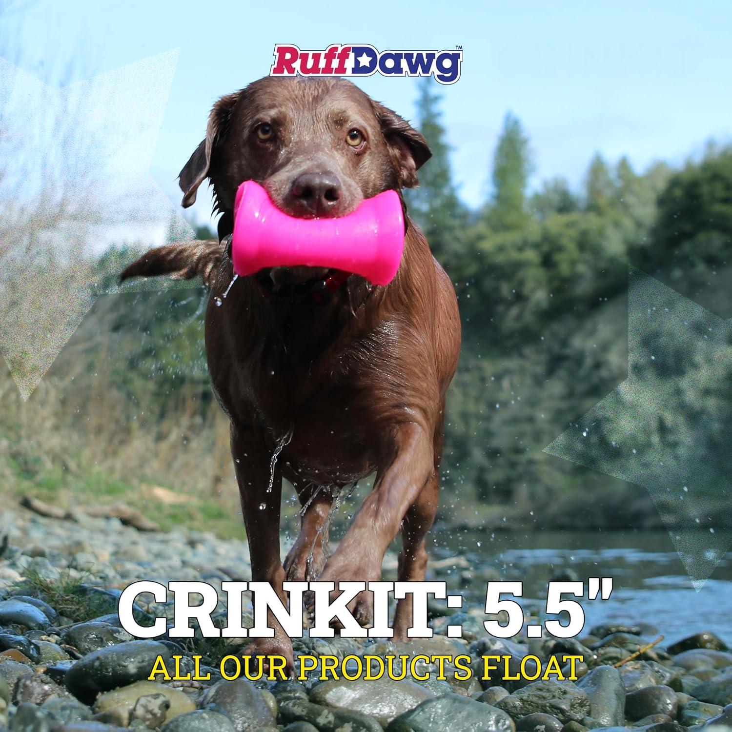 Ruff Dawg Crinkit Rubber Indestructible Retrieving Dog Toy for Water Bottles, Color Varies