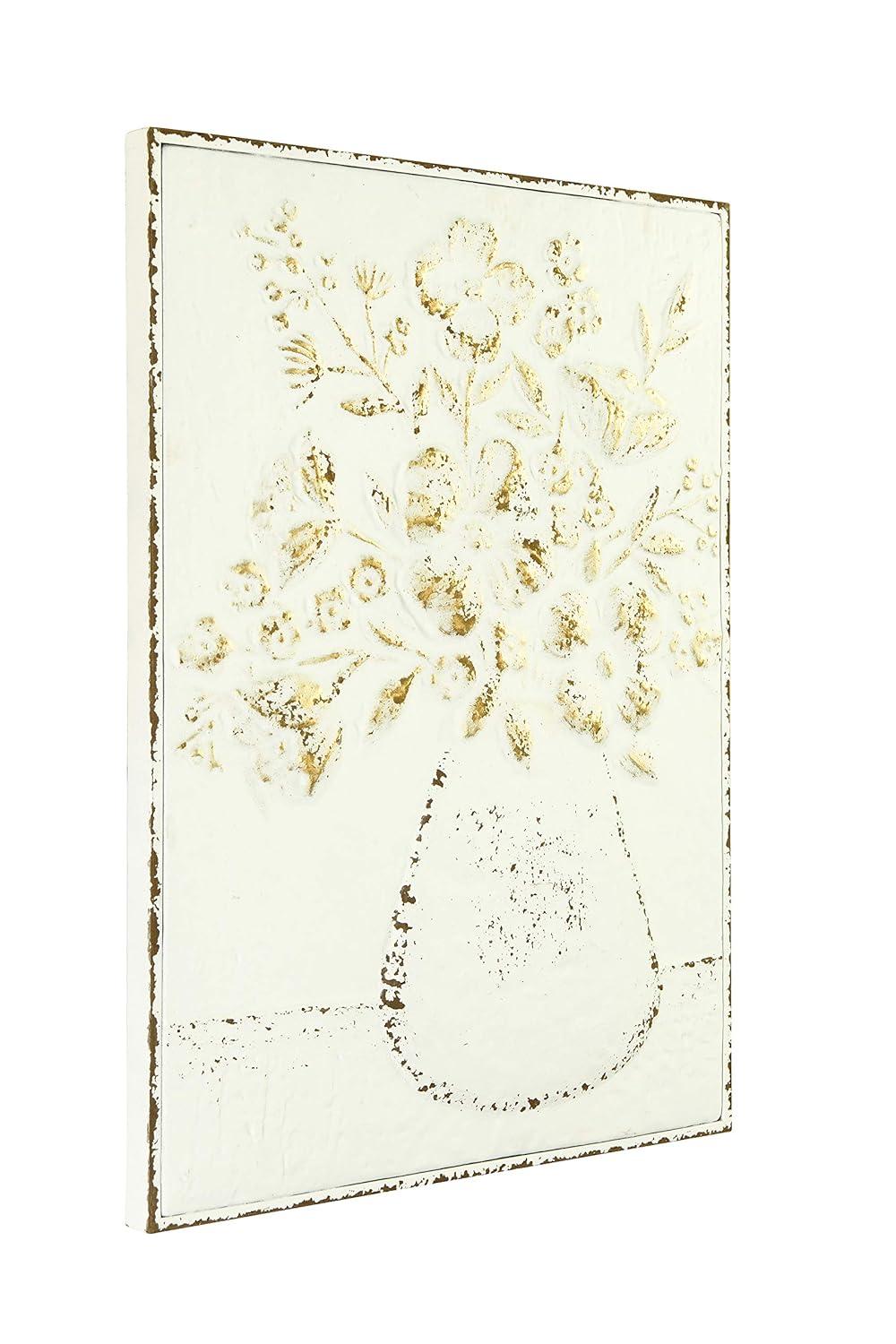 Kelly Clarkson Home Embossed Metal Wall Art with Flowers in Vase & Reviews | Wayfair