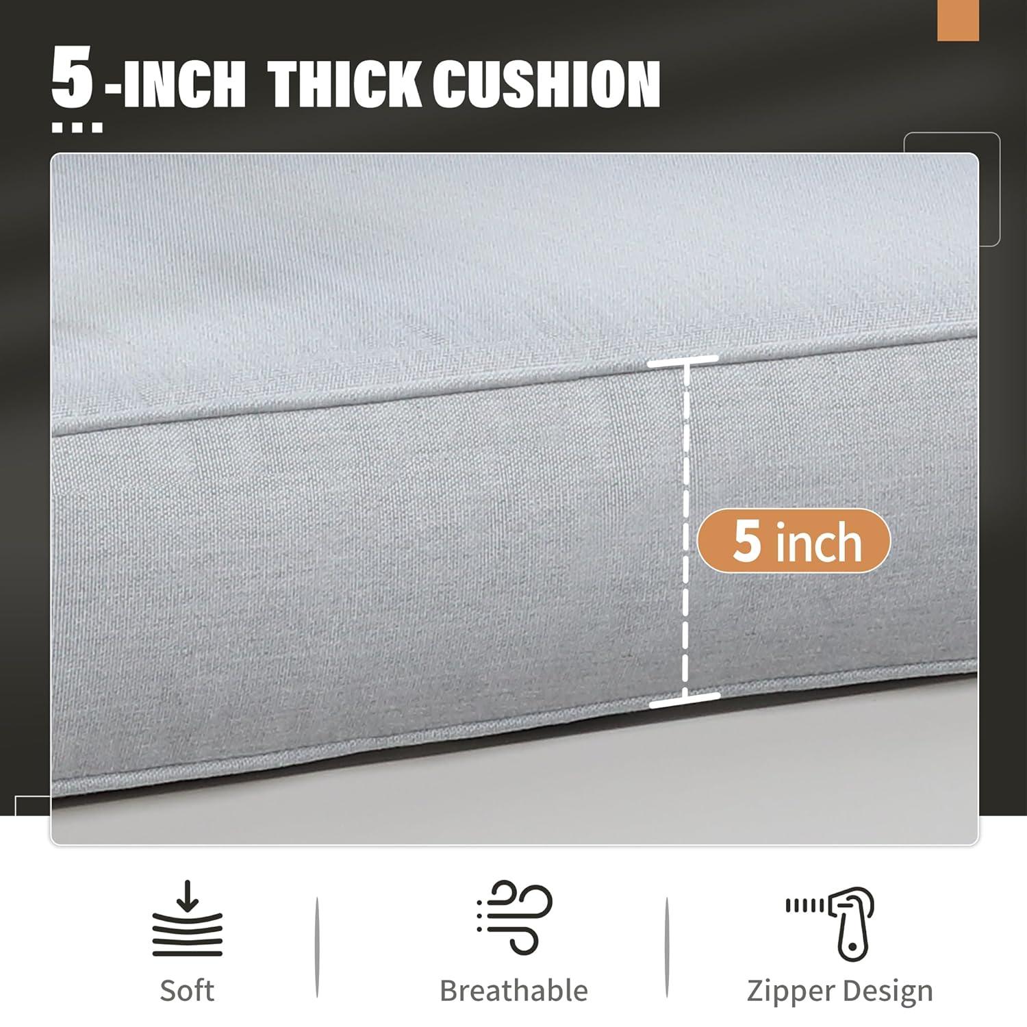 Heynemo Aluminum Patio Furniture Set with Fire Pit Table, 4 Piece Outdoor Furniture with Cushions for Balcony Backyard, White (Ship in 4 Boxes) Set of