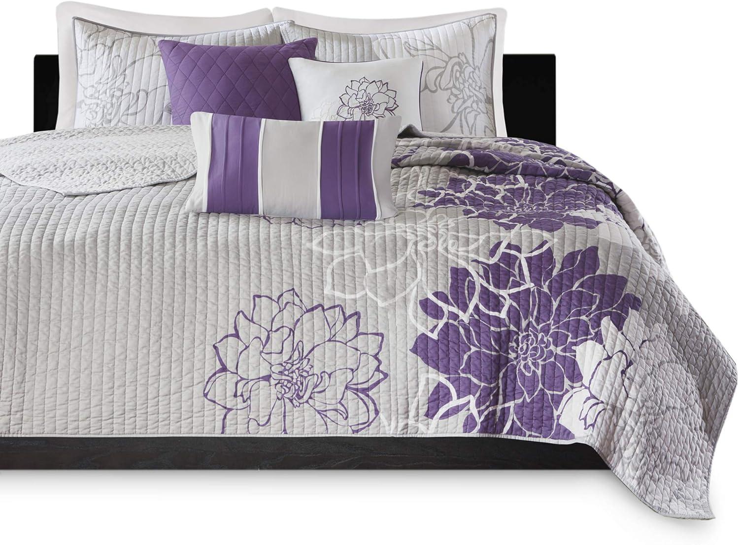 Lola Floral 6 Piece Reversible Cotton Quilt Set