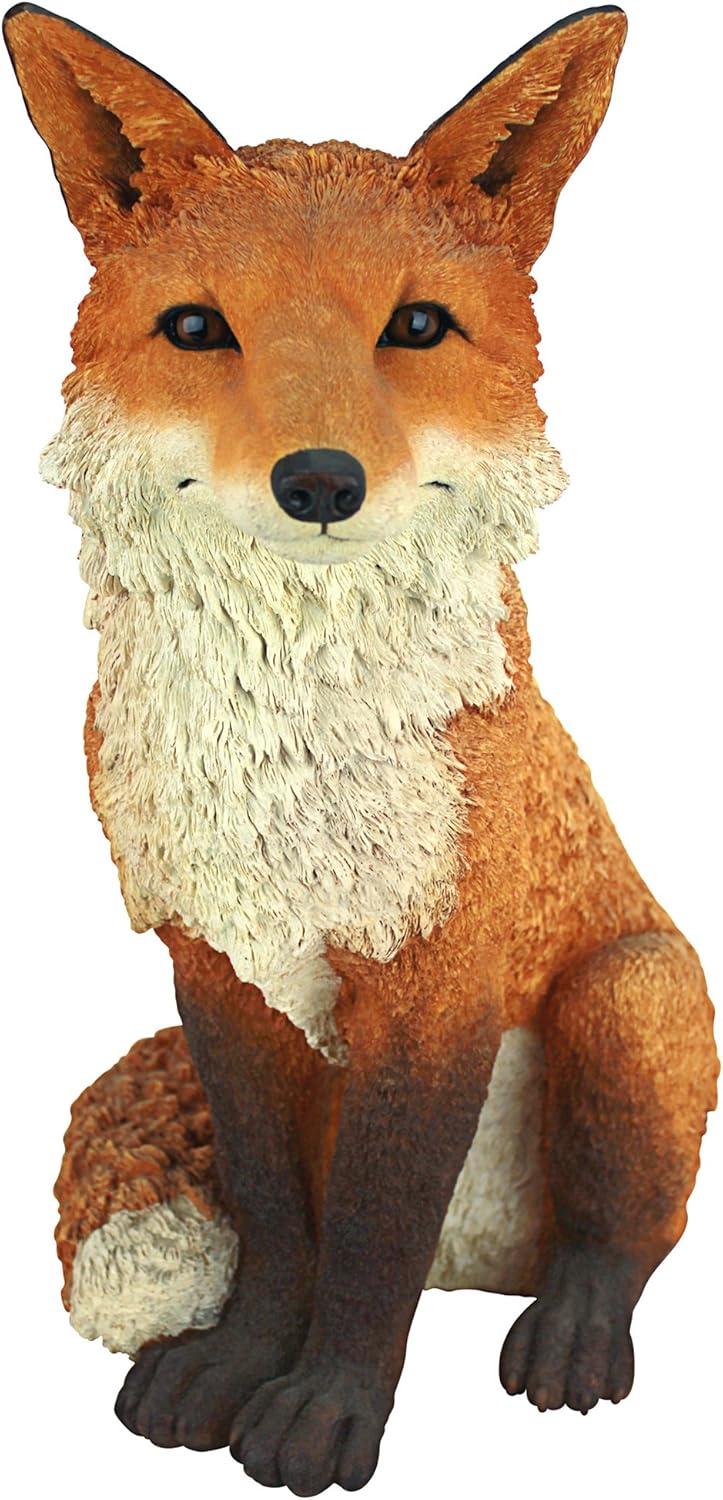 Simon the Woodland Fox Hand-Painted Polyresin Garden Statue