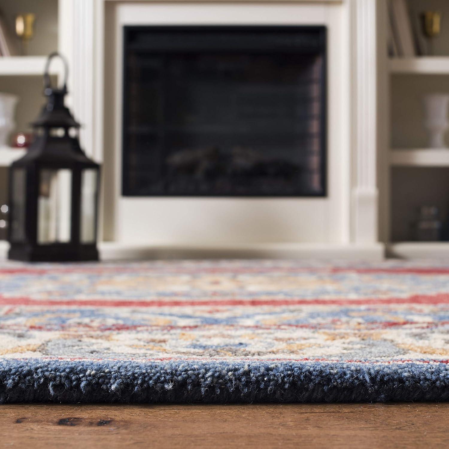 Antiquity AT505 Hand Tufted Area Rug - Blue/Red - 4'x6' - Safavieh.