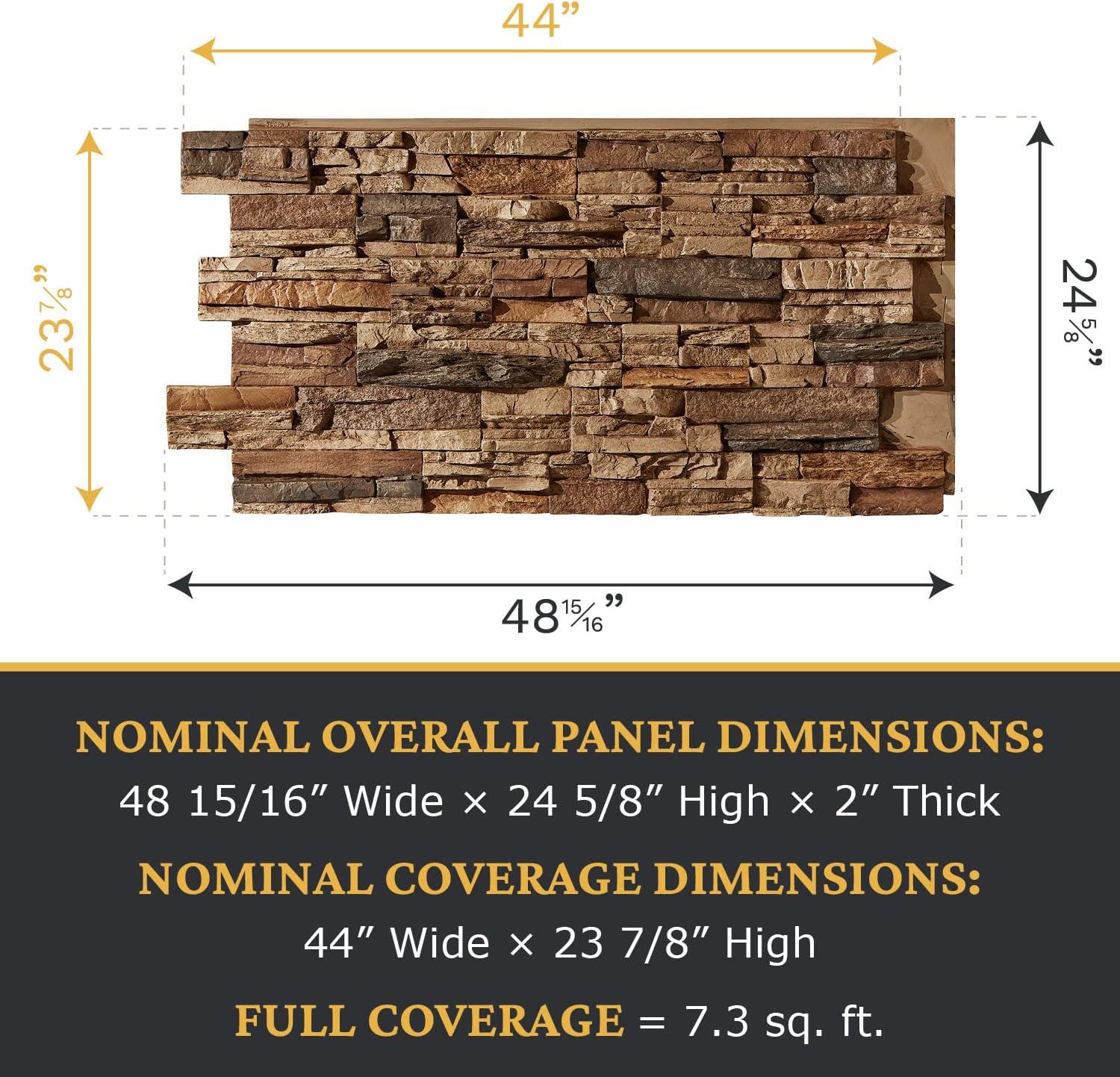 Cognac Brown Faux Stone Wall Panels for Interior and Exterior