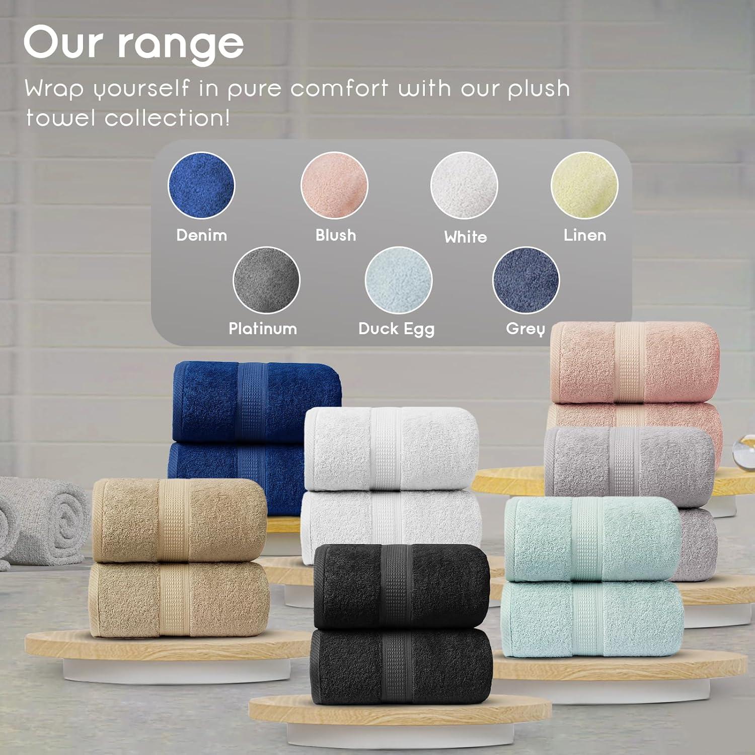 Ariv Premium Bath Towels Pack of 4, 100% Cotton, Large 30" x 52", Super Soft, Highly Absorbent, Quick Dry, Durable, Comfortable, Great Value & Quality, Perfect for Home & Bathroom - Platinum