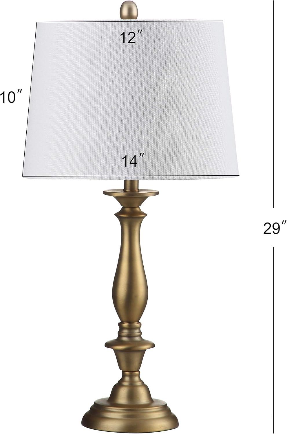 Brighton 29" Gold Candlestick Table Lamp Set with White Shades