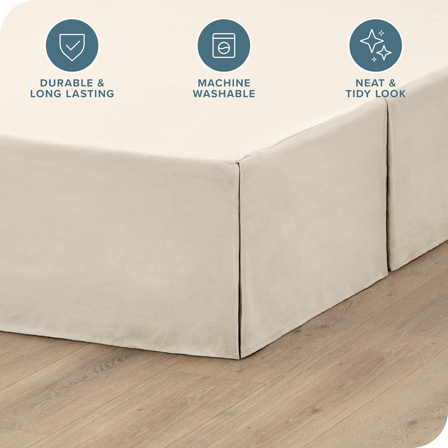 Bare Home Tailored 15" Pleated Bed Skirt