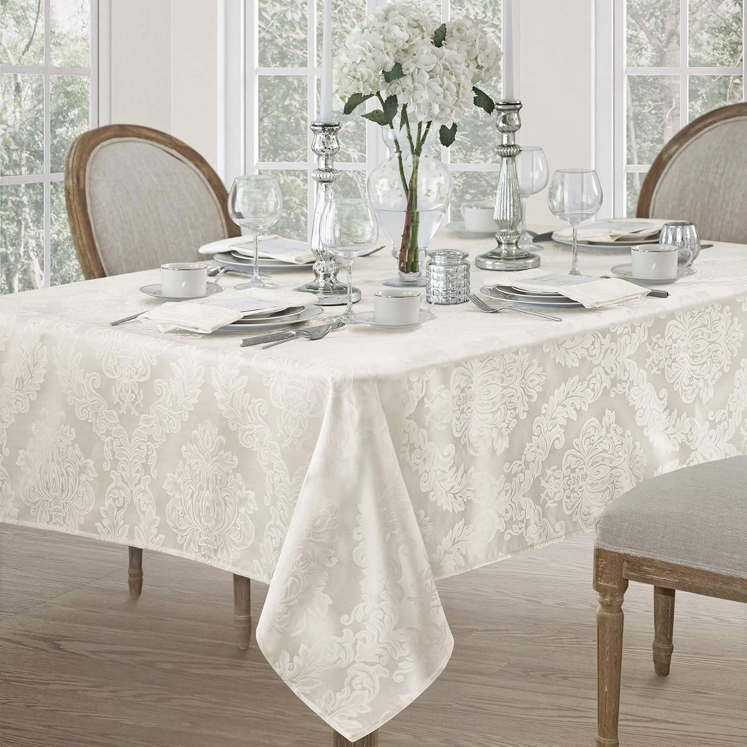 Ophelia & Co. Burchfield Solid Floral Jacquard Damask Polyester Tablecloth