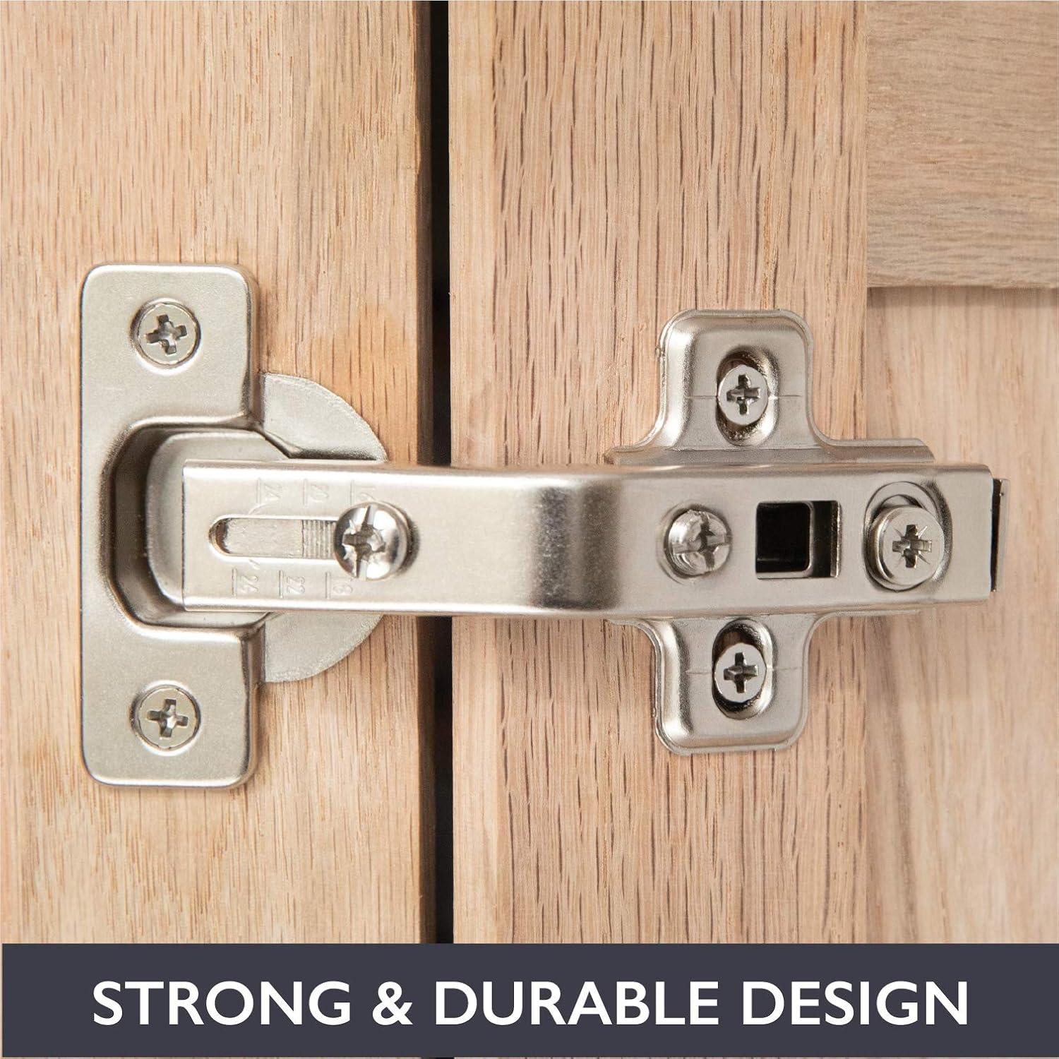 Satin Nickel 135 Degree Lazy Susan Cabinet Hinges, 2 Pack