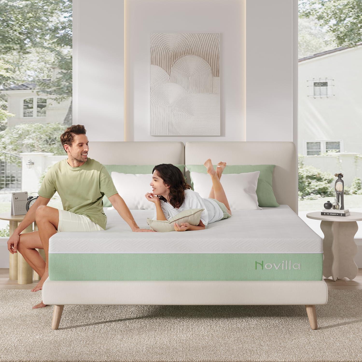 Queen Size Green Gel Memory Foam Mattress with Bamboo Cover