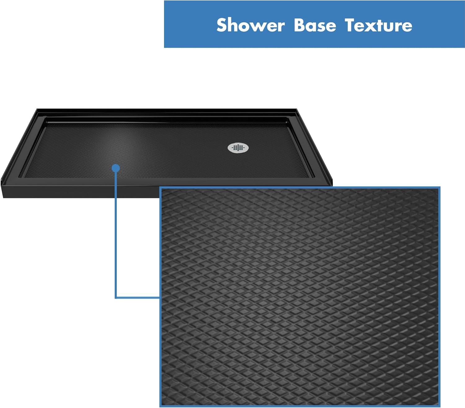 Encore 60" Satin Black Sliding Shower Door with Clear Glass