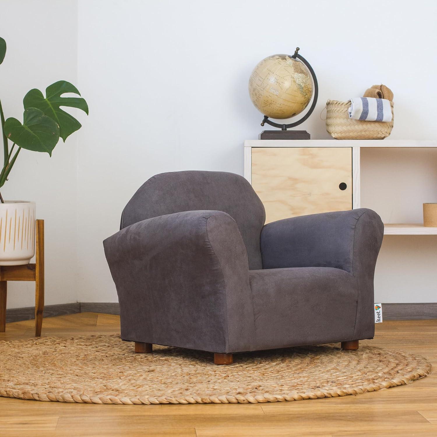 Keet Keet Roundy Microsuede Chair Charcoal