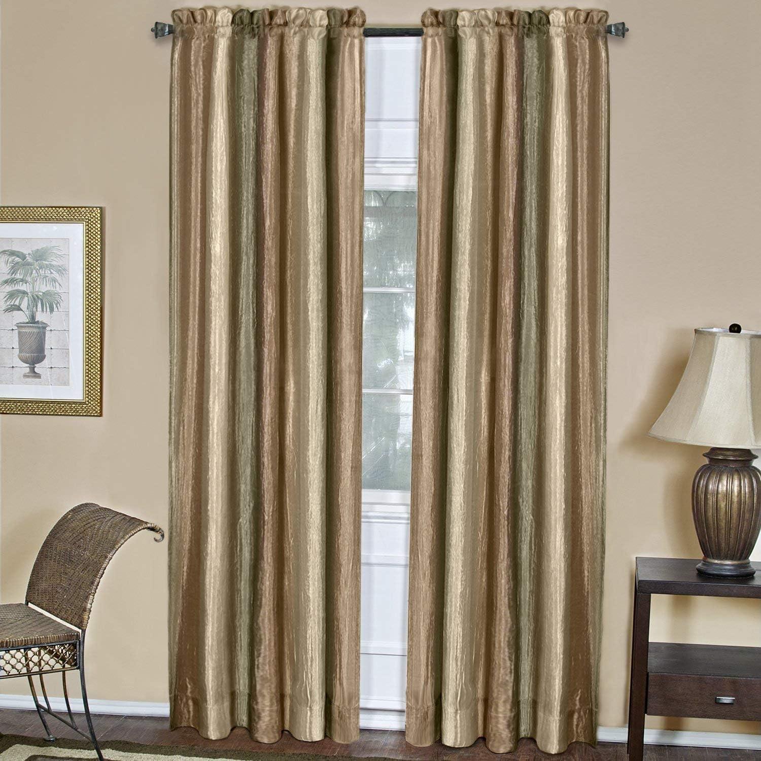 Earth Ombre Light Filtering Semi-Sheer Curtain Panel