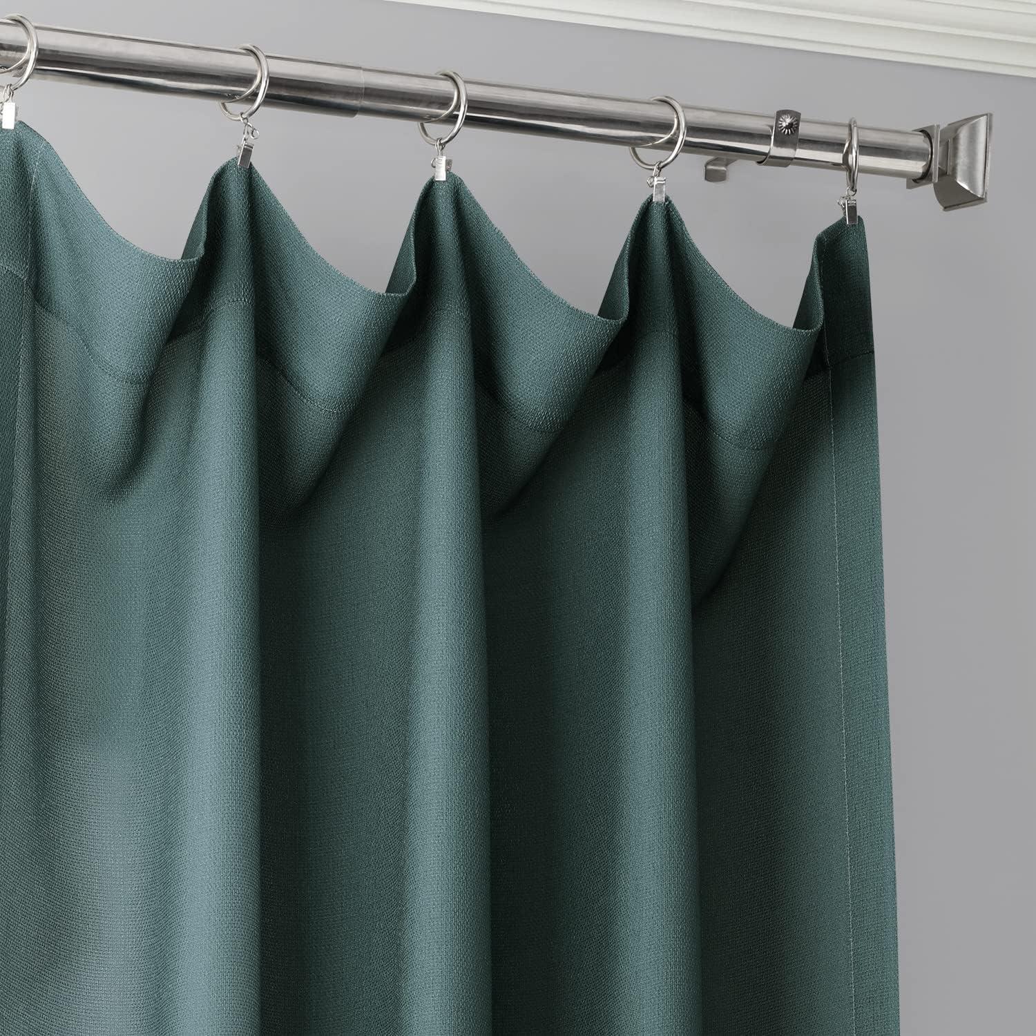 Ombre Aqua Faux Linen Sheer Curtain (1 Panel), Ombre Aqua, 50W X 108L