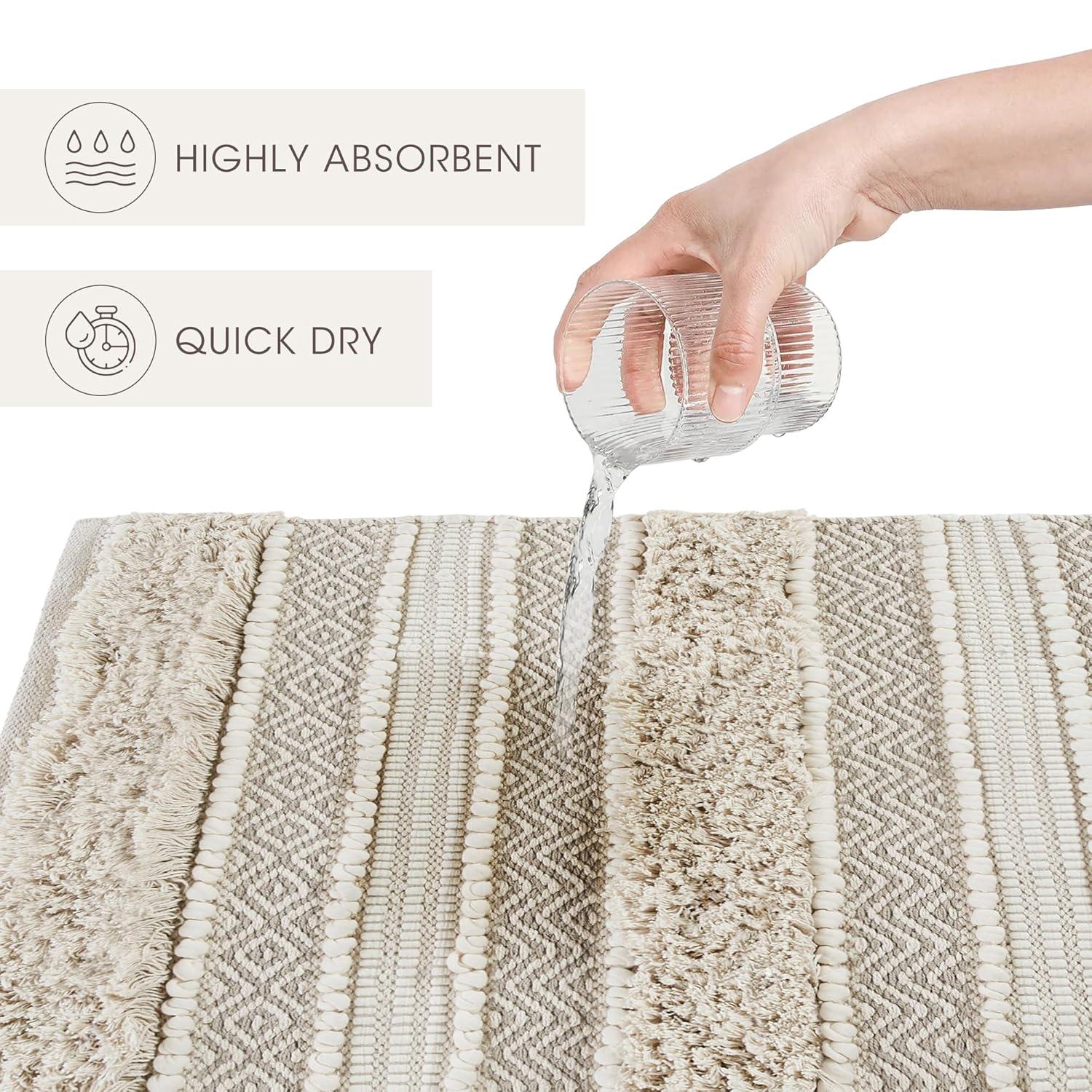 INK+IVY Asher Cotton Blend Bath Rug with Non-Slip Backing