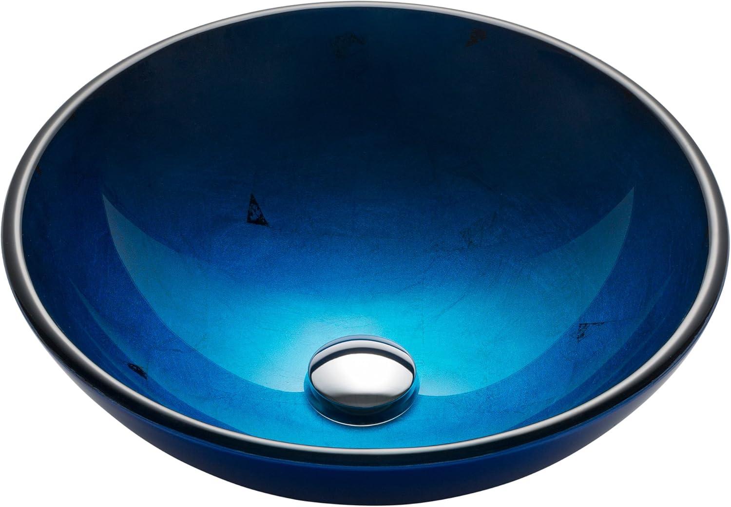 Irruption Glass Circular Vessel Bathroom Sink