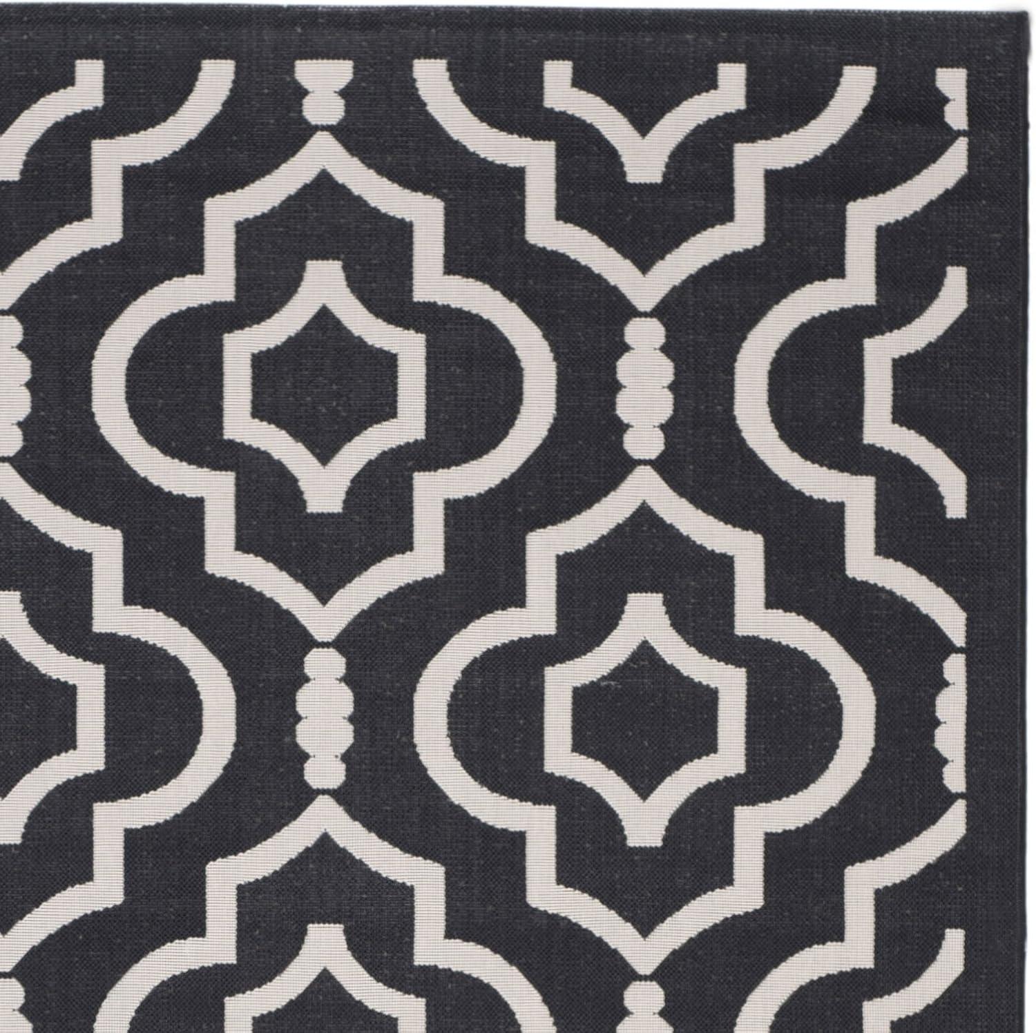 Safavieh Courtyard Alexa Geometric Indoor/Outdoor Area Rug, 2'7" x 5', Black/Beige