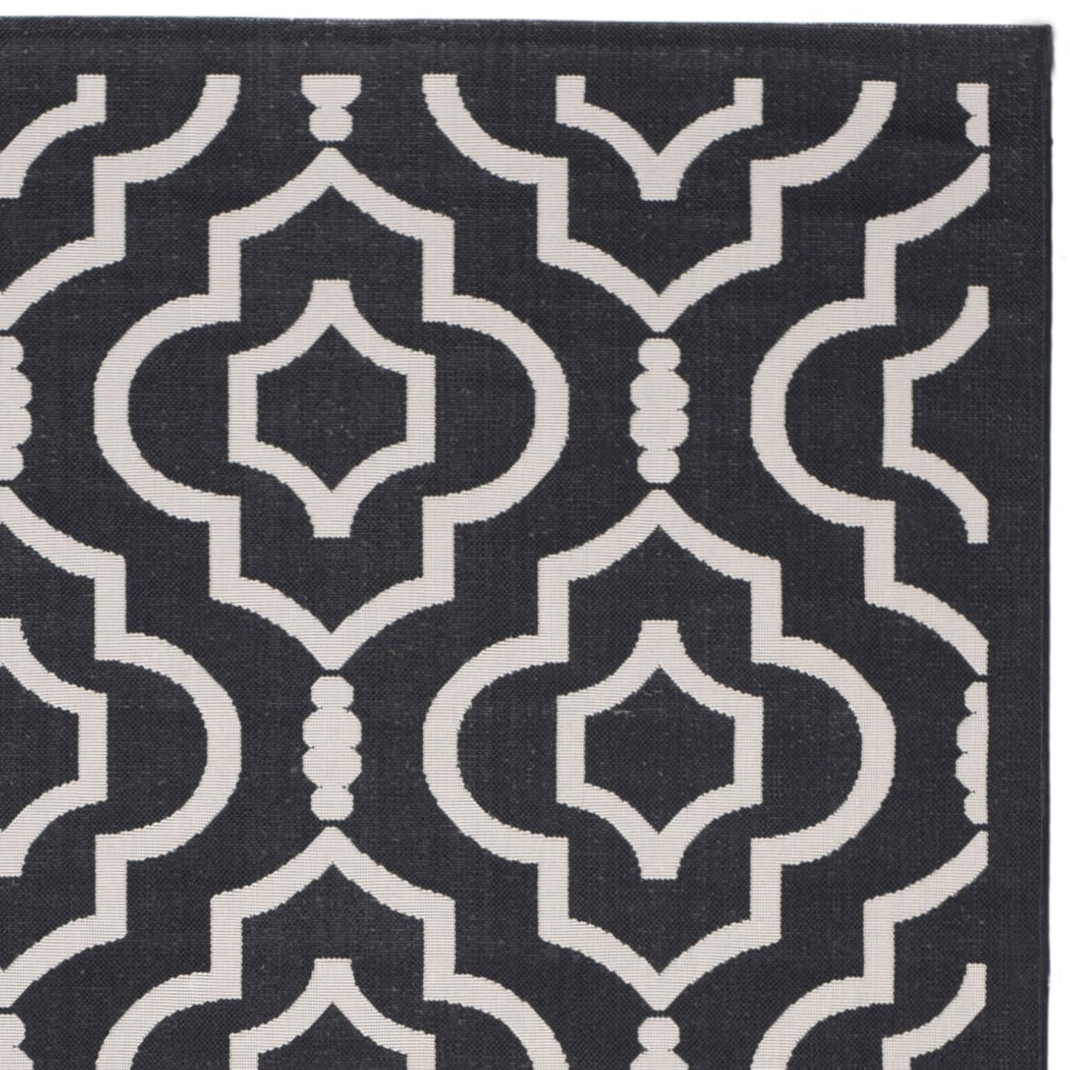 Safavieh Courtyard Alexa Geometric Indoor/Outdoor Area Rug, 2'7" x 5', Black/Beige