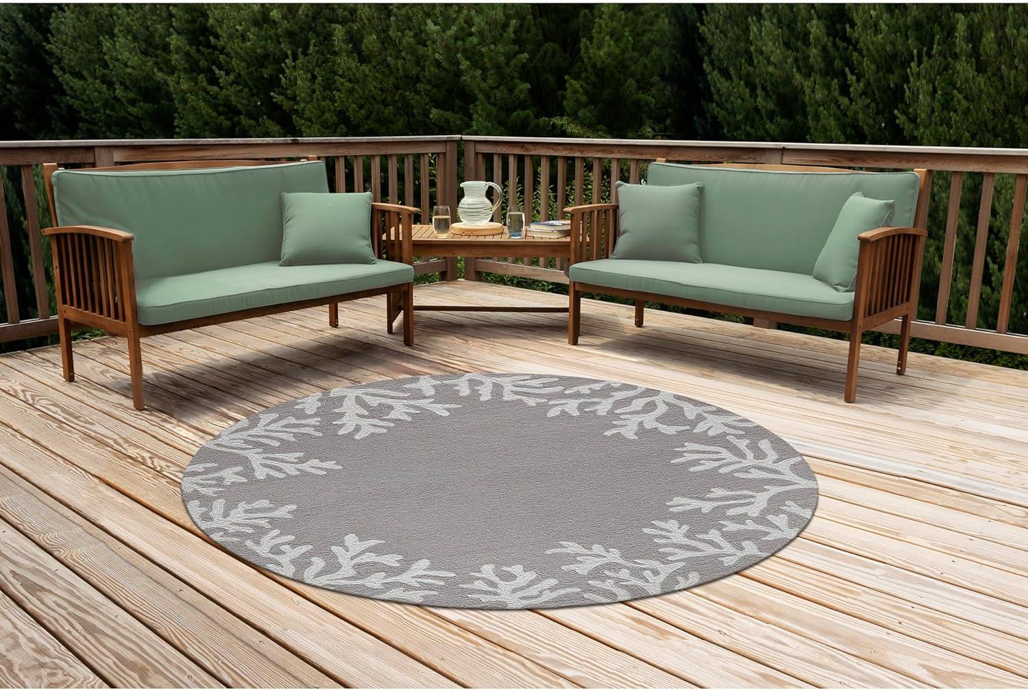 Coral Border Outdoor Rug