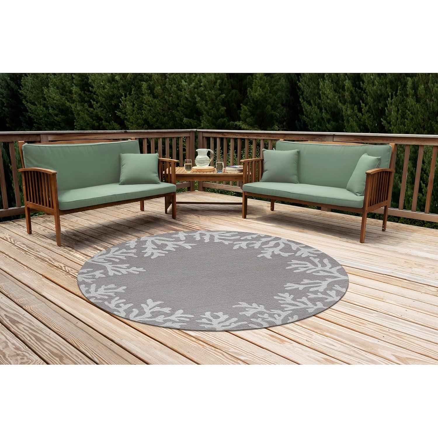 Coral Border Outdoor Rug